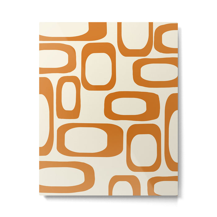 Mid Century Modern Shapes 1970s Orange #society6 #buyart  Metal Print Gallery Image 1