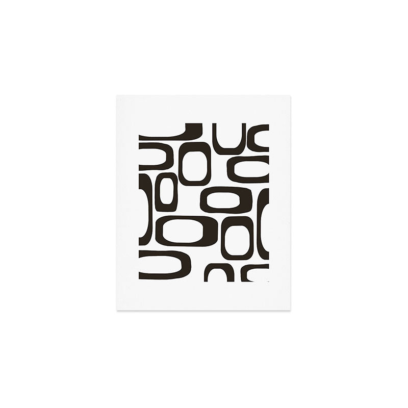 Mid Century Modern Shapes Black And White #society6 #buyart Art Print Gallery Image 1