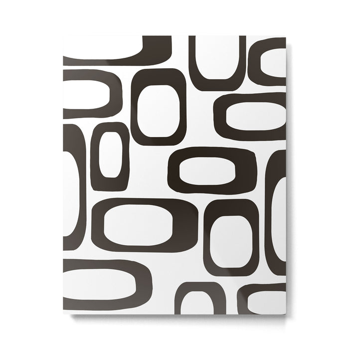Mid Century Modern Shapes Black And White #society6 #buyart Metal Print Gallery Image 1