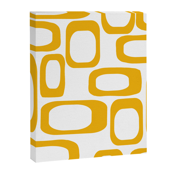 Mid Century Modern Shapes Mustard Canvas Print Gallery Image 1