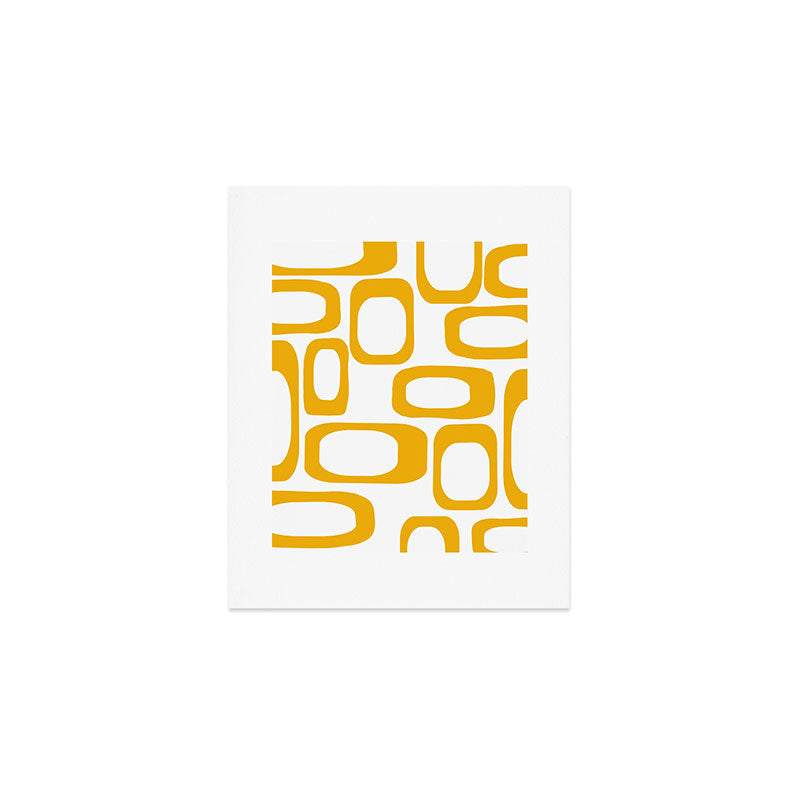 Mid Century Modern Shapes Mustard Art Print Gallery Image 1