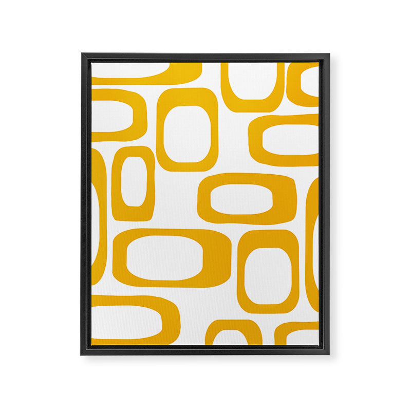 Mid Century Modern Shapes Mustard Framed Canvas Print Gallery Image 8