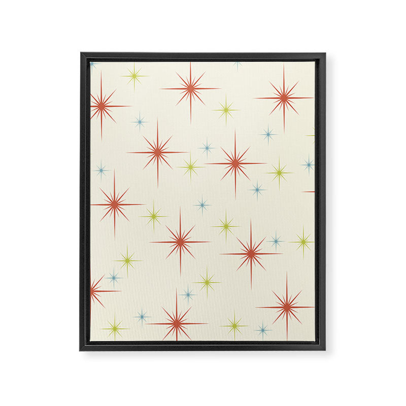 Mid Century Modern Stars 1950s Colors Framed Canvas Print Gallery Image 8