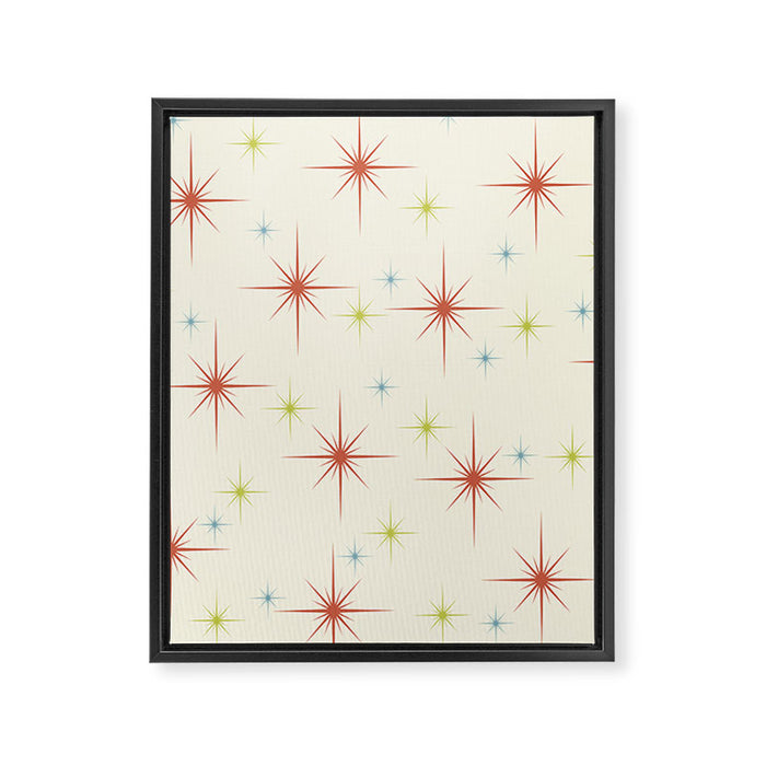 Mid Century Modern Stars 1950s Colors Framed Canvas Print Gallery Image 1