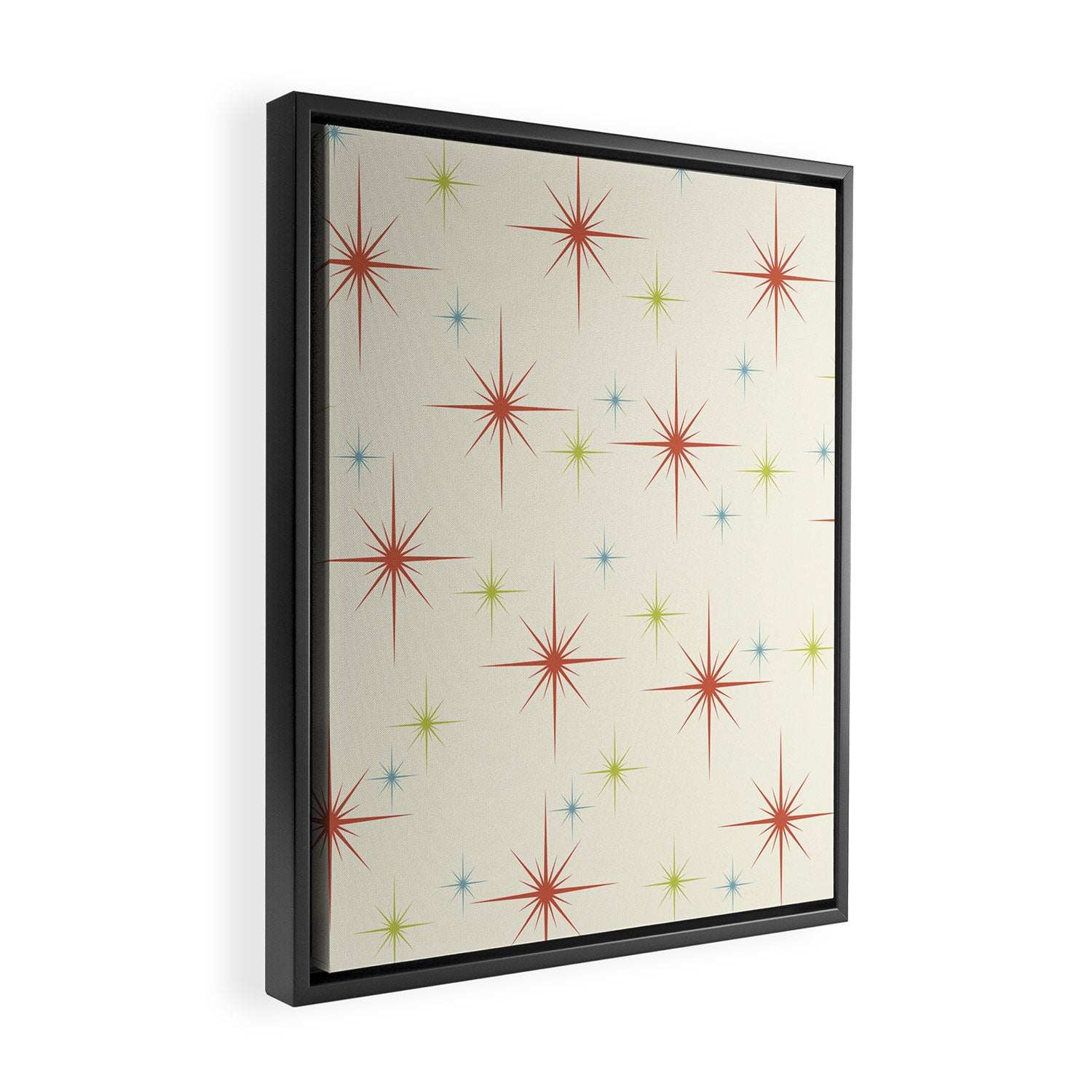 Mid Century Modern Stars 1950s Colors Framed Canvas Print Gallery Image 2