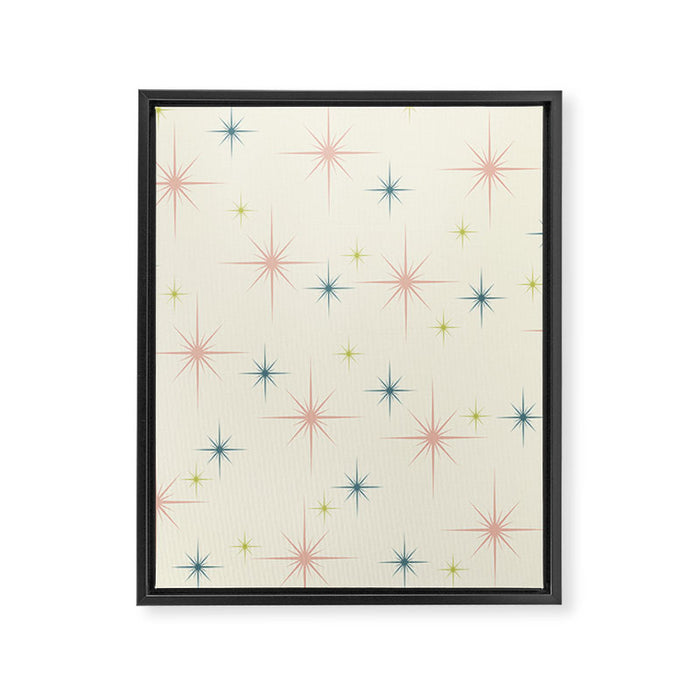 Mid Century Modern Stars Framed Canvas Print Gallery Image 1