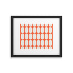 Midcentury Modern Retro Abstract Capsule Inspired Geometric Shapes in Minimalist Graphic Orange Framed Art Print Gallery Image 5