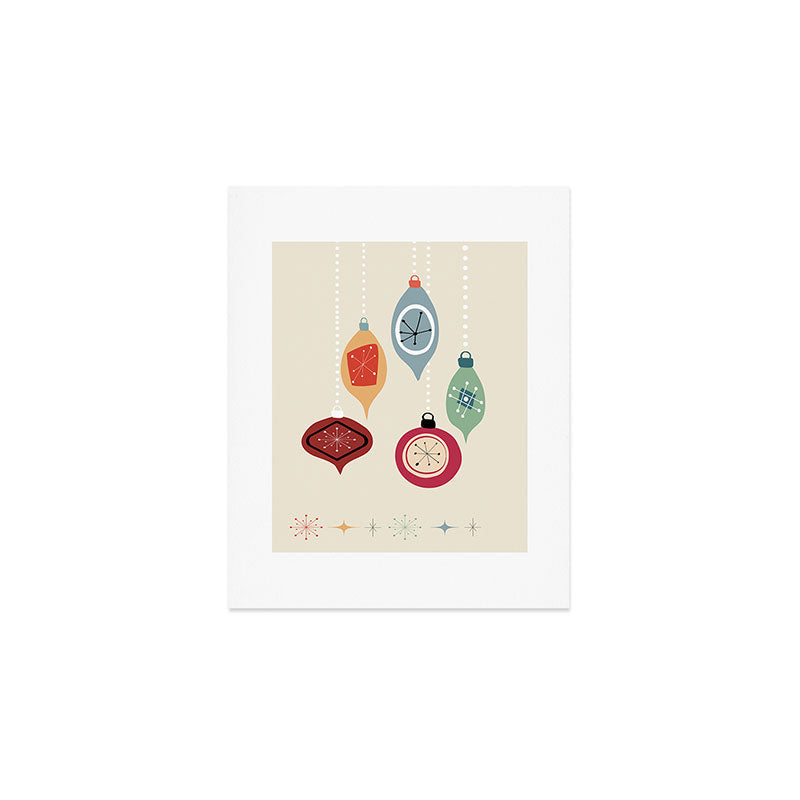 Retro Christmas Baubles Art Print Gallery Image 1