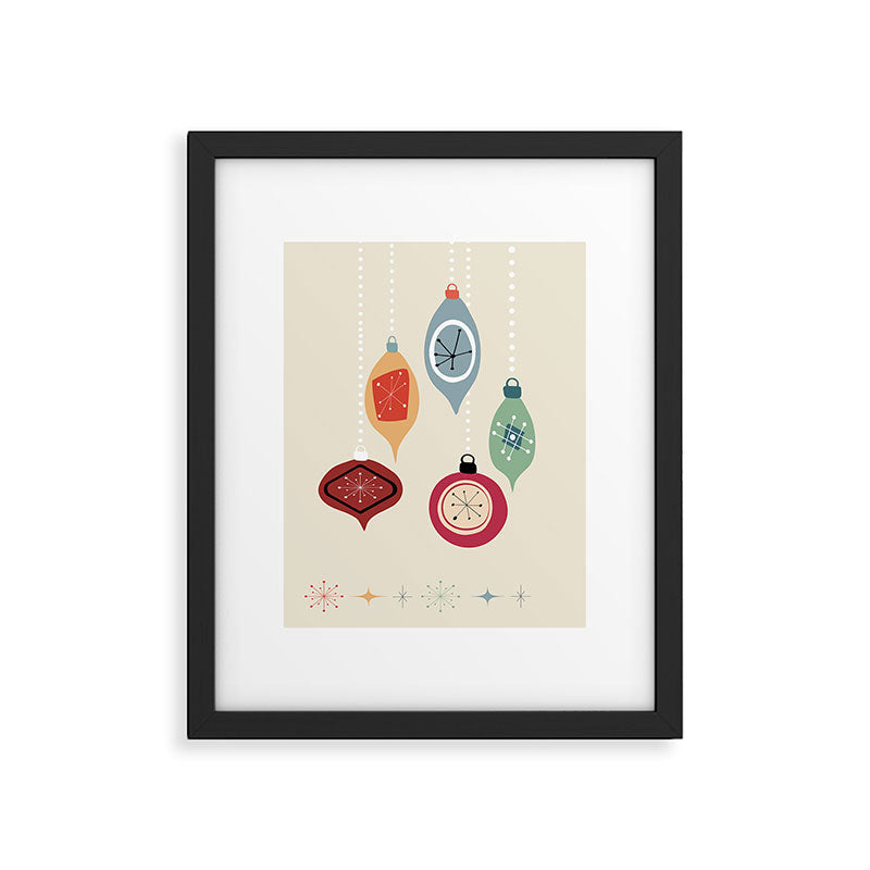 Retro Christmas Baubles Framed Art Print Gallery Image 5