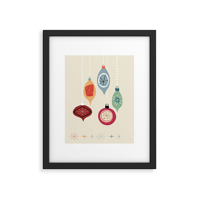 Retro Christmas Baubles Framed Art Print Gallery Image 1