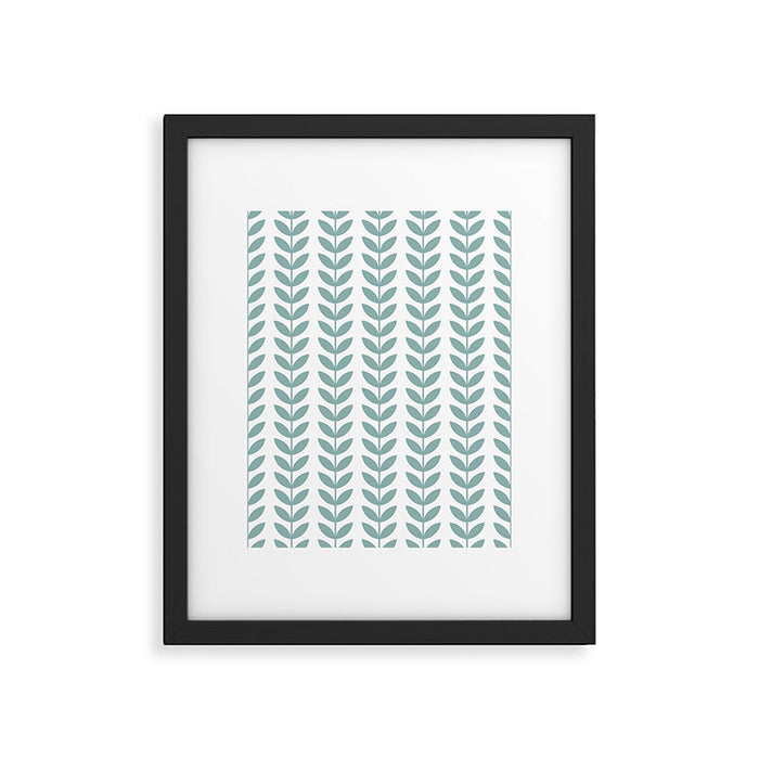 Scandinavian Mid Century Pattern 1950s Blue Framed Art Print Gallery Image 1