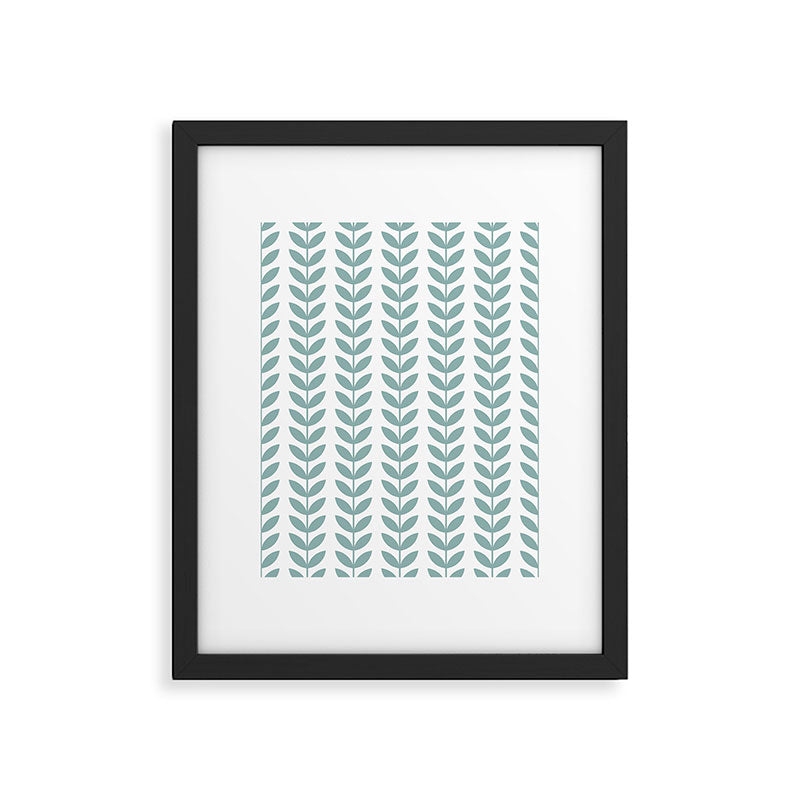 Scandinavian Mid Century Pattern 1950s Blue Framed Art Print Gallery Image 6