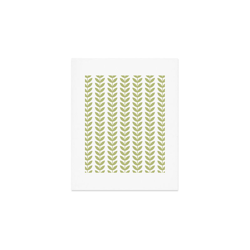 Scandinavian Mid Century Pattern Green Art Print Gallery Image 1