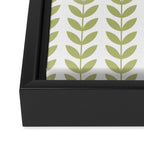 Scandinavian Mid Century Pattern Green Framed Canvas Print Gallery Image 3