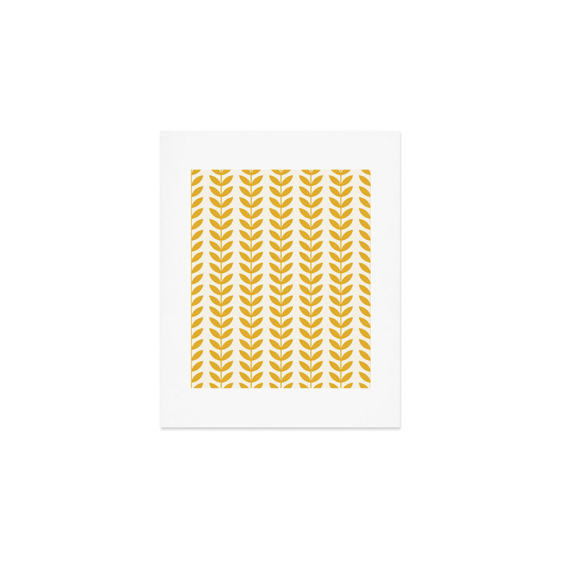 Scandinavian Mid Century Pattern Yellow Art Print Gallery Image 1