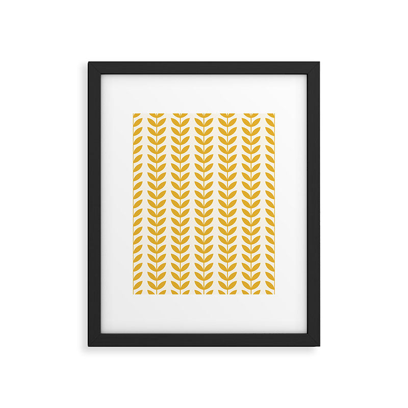 Scandinavian Mid Century Pattern Yellow Framed Art Print Gallery Image 6