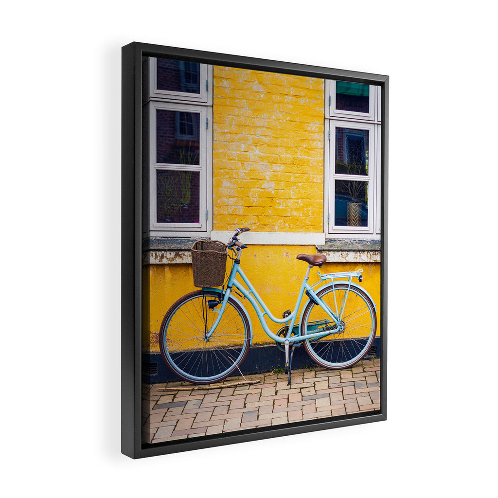 Bike and yellow Framed Canvas Print Gallery Image 2