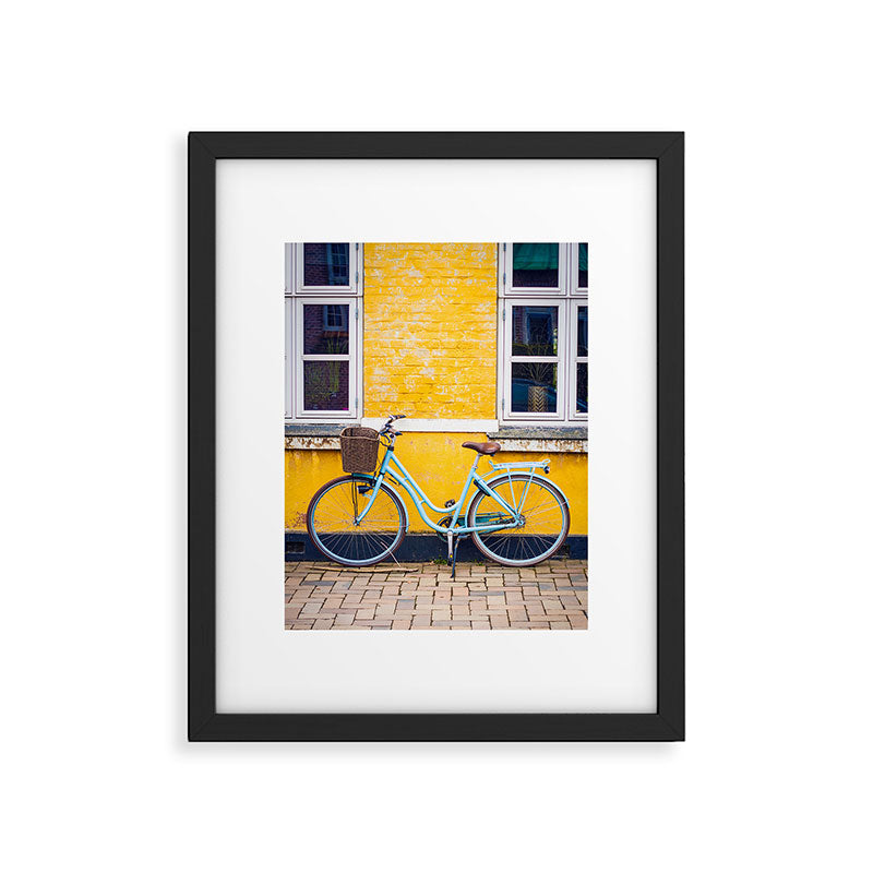 Bike and yellow Framed Art Print Gallery Image 5