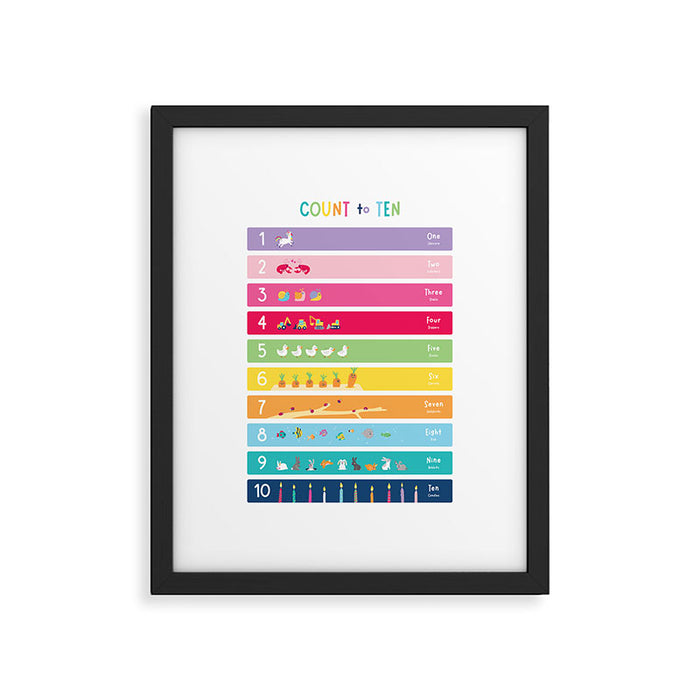 Children's Count to Ten Print - Colourful Framed Art Print Gallery Image 1