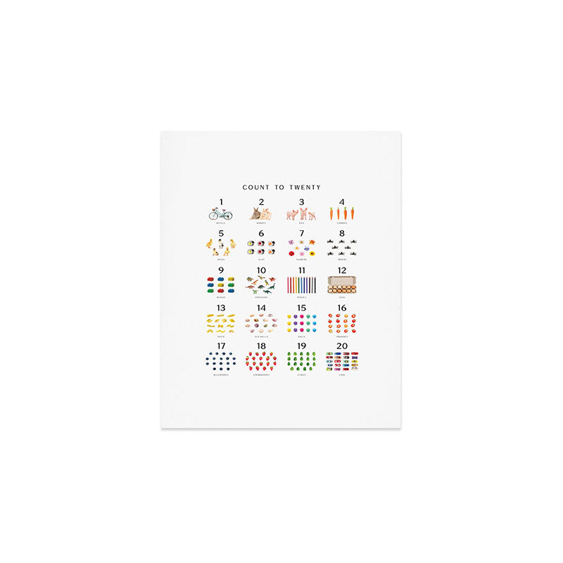 Children's Count to Twenty Print â Minimal Art Print Gallery Image 1