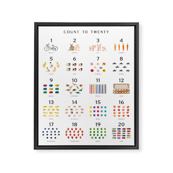 Children's Count to Twenty Print â Minimal Framed Canvas Print Gallery Image 1