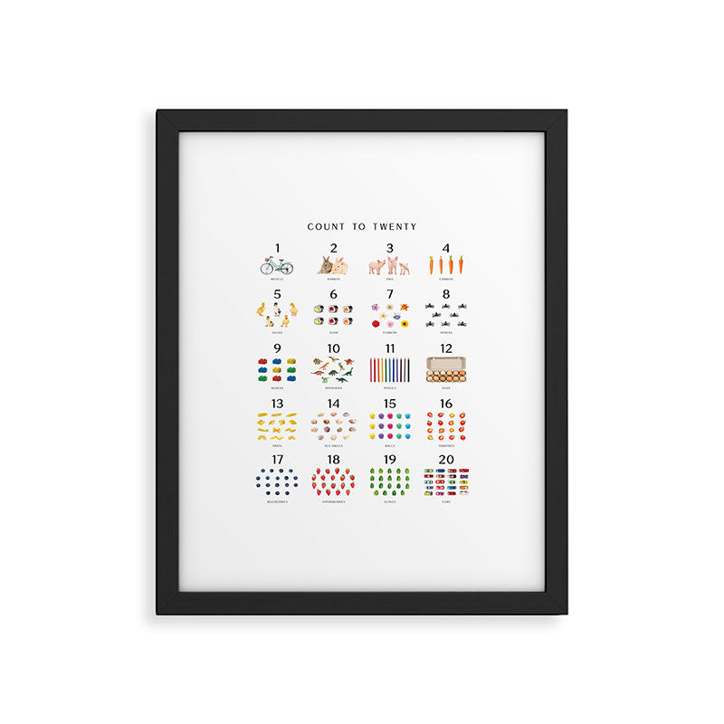 Children's Count to Twenty Print â Minimal Framed Art Print Gallery Image 5