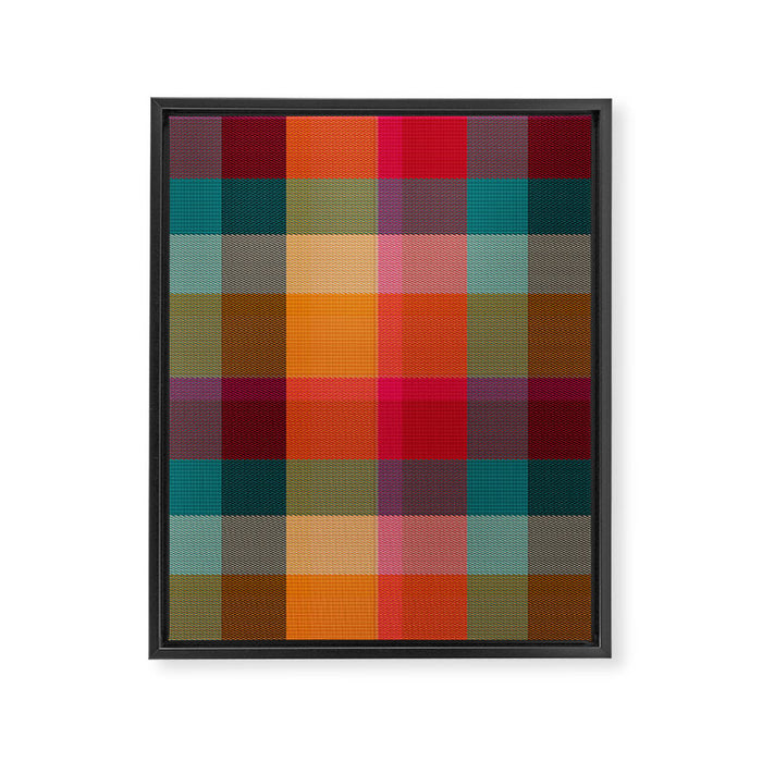 Rainbow Plaid 1 Framed Canvas Print Gallery Image 1