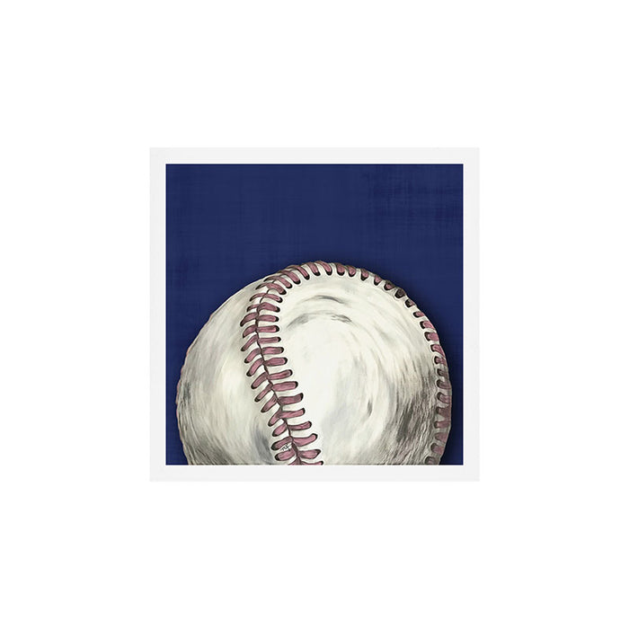 Vintage Distressed Baseball Art Navy Blue Art Print Gallery Image 1
