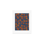 blue and orange midcentury dots pattern Art Print Gallery Image 1