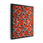 Charming vintage orange poppies flower bed Framed Canvas Print Gallery Image 2