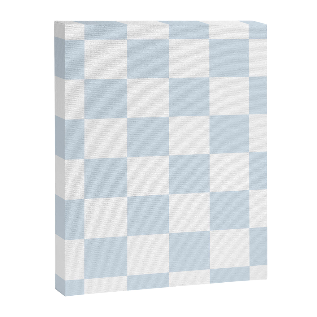 pale blue and white checkered nursery style design for boys Canvas Print Gallery Image 8