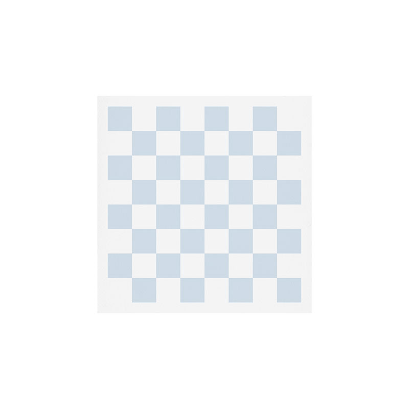 pale blue and white checkered nursery style design for boys Art Print Gallery Image 1