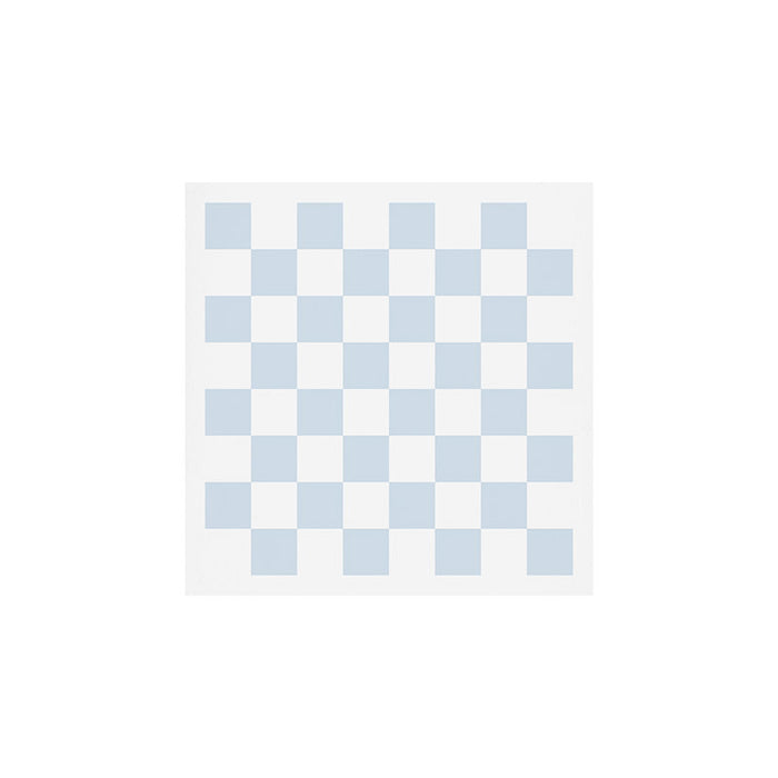 pale blue and white checkered nursery style design for boys Art Print Gallery Image 1