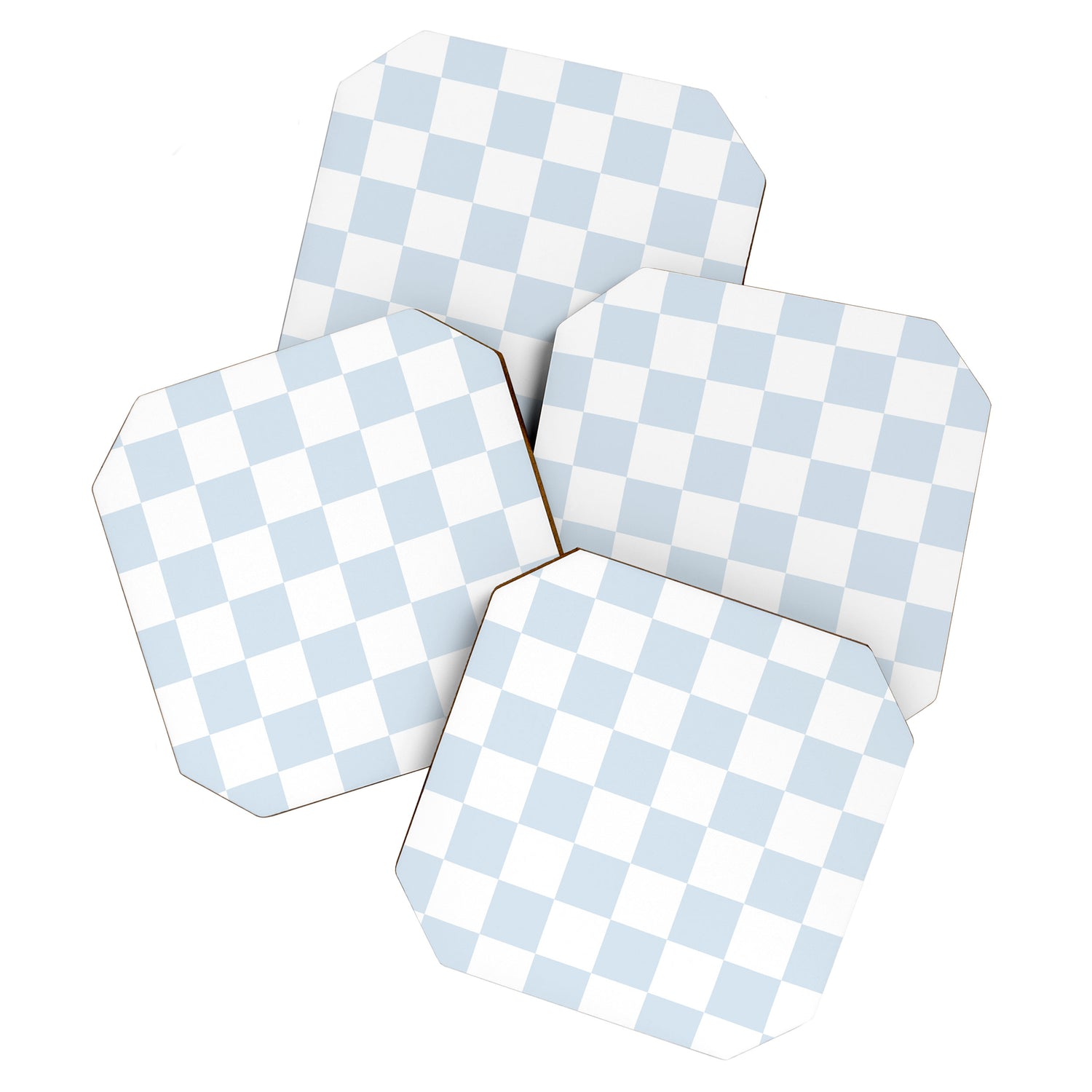 pale blue and white checkered nursery style design for boys Coaster Gallery Image 1