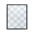 pale blue and white checkered nursery style design for boys Framed Canvas Print Gallery Image 8