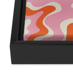Pink and orange retro style liquid swirls Framed Canvas Print Gallery Image 3