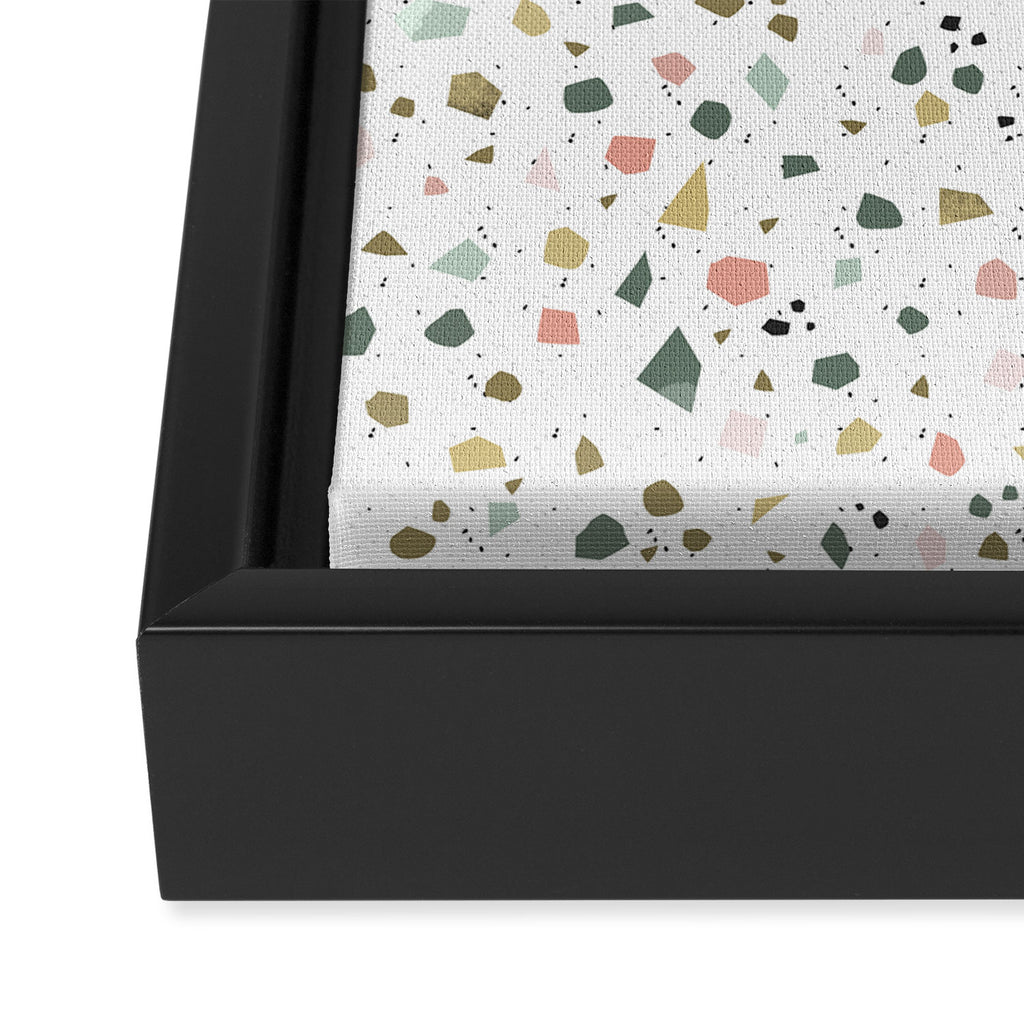 terrazzo stracciatella marble texture decorative pattern Framed Canvas Print Gallery Image 3
