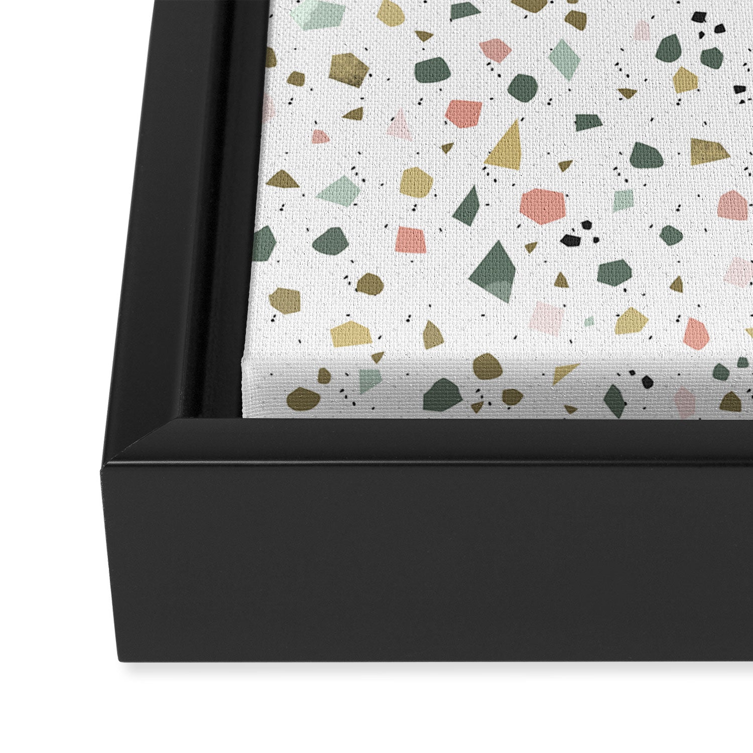 terrazzo stracciatella marble texture decorative pattern Framed Canvas Print Gallery Image 3