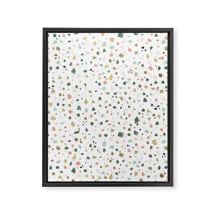 terrazzo stracciatella marble texture decorative pattern Framed Canvas Print Gallery Image 1
