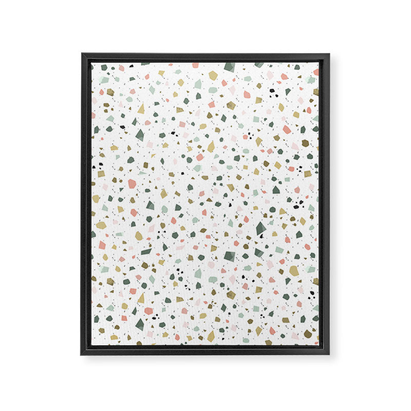 terrazzo stracciatella marble texture decorative pattern Framed Canvas Print Gallery Image 8