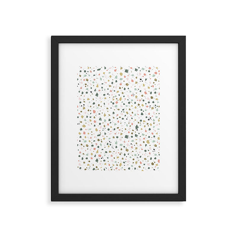 terrazzo stracciatella marble texture decorative pattern Framed Art Print Gallery Image 6