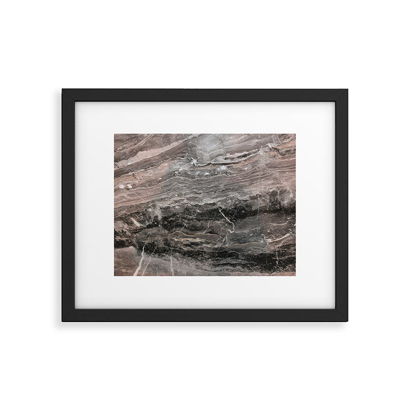 Smokey gray marble Framed Art Print