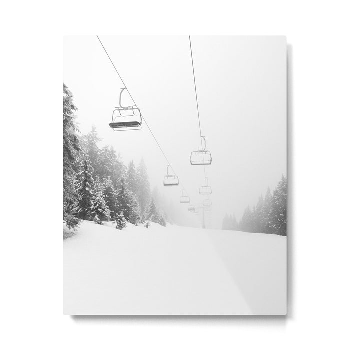 Chairlift Over Ski Slopes Metal Print Gallery Image 1