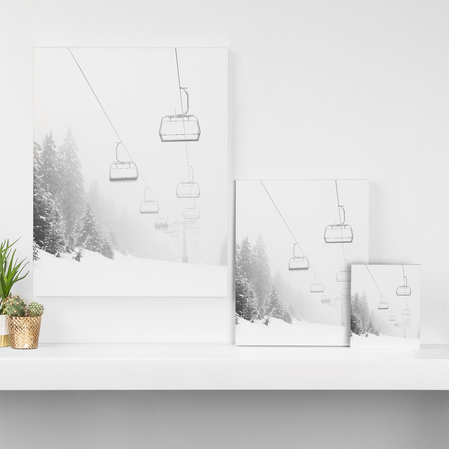 Ski Gondolas - Ski Lift Canvas Print Gallery Image 3