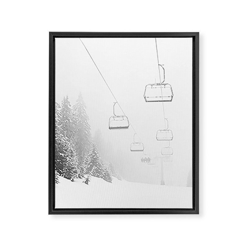 Ski Gondolas - Ski Lift Framed Canvas Print Gallery Image 1