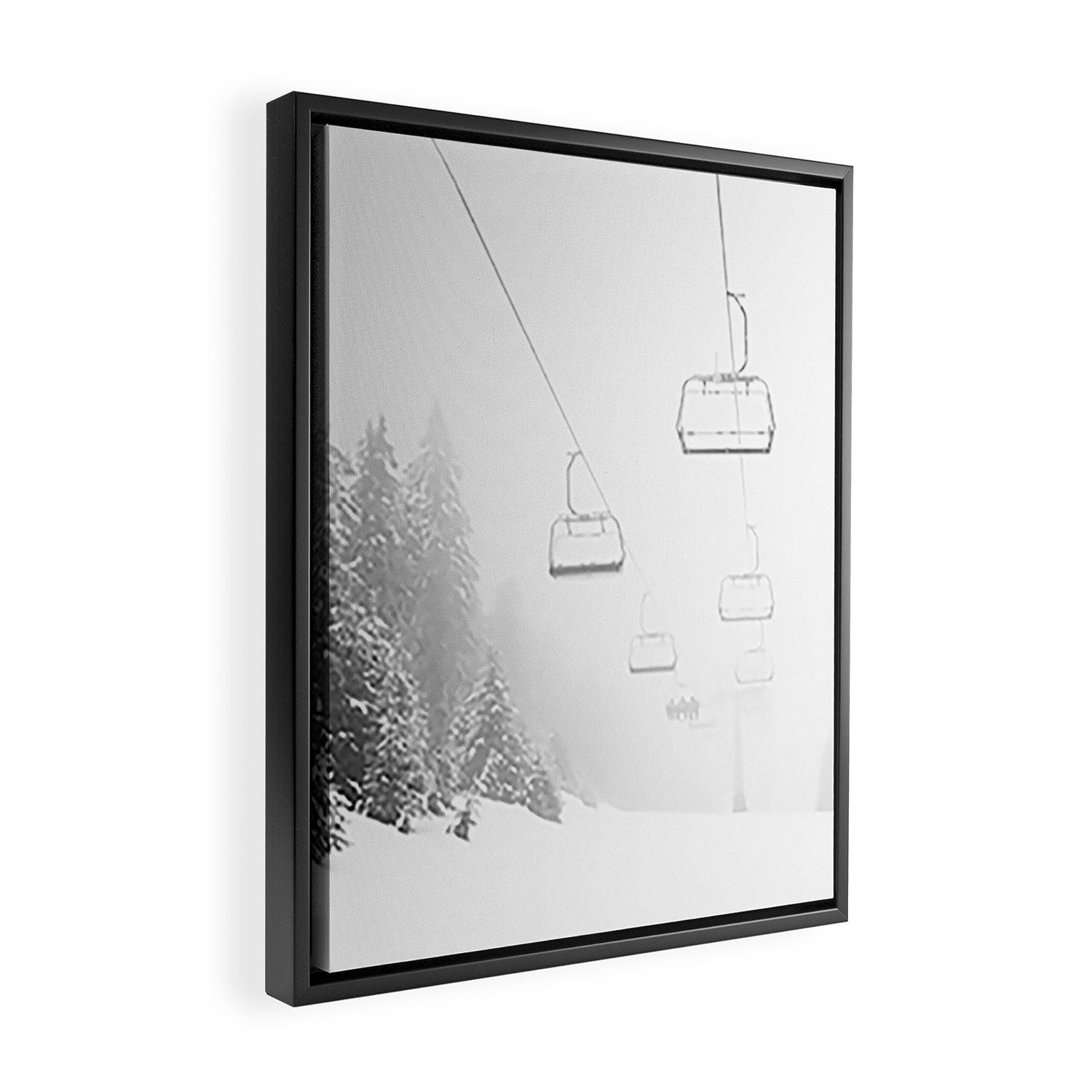 Ski Gondolas , Ski Lift Framed Canvas Print Gallery Image 2