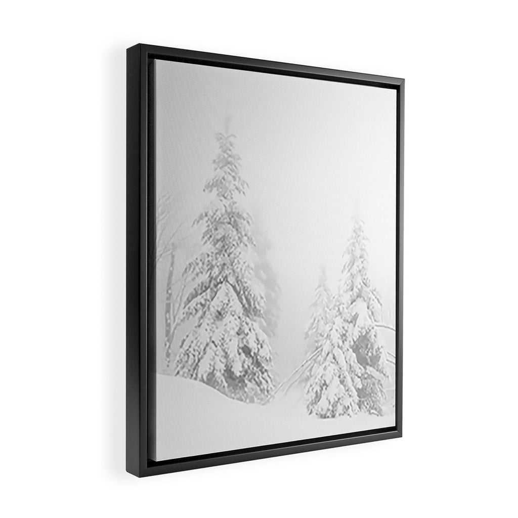 Snow Covered Winter Pine Trees Framed Canvas Print Gallery Image 2