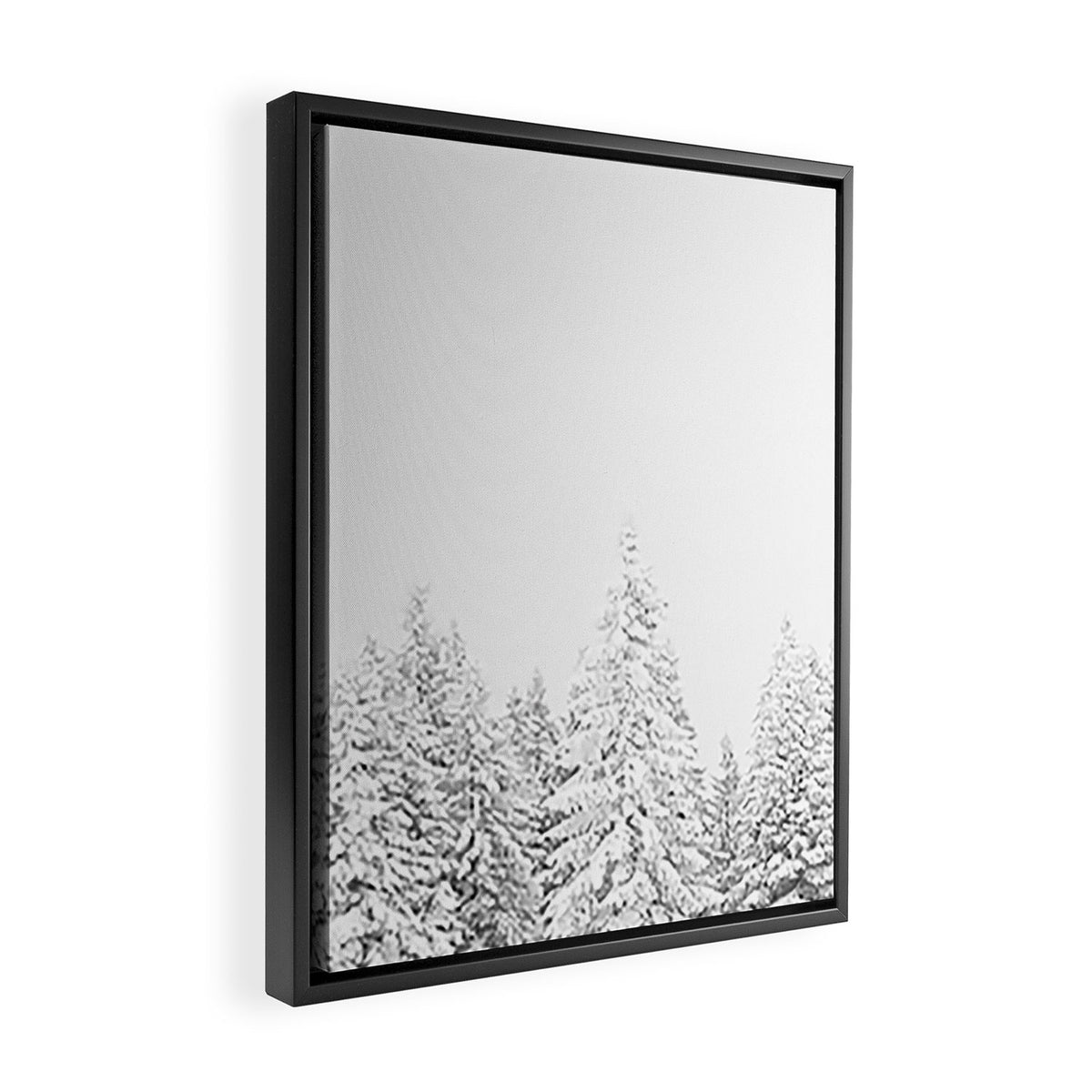 Snowy Evergreen Forest Framed Canvas Print Gallery Image 2