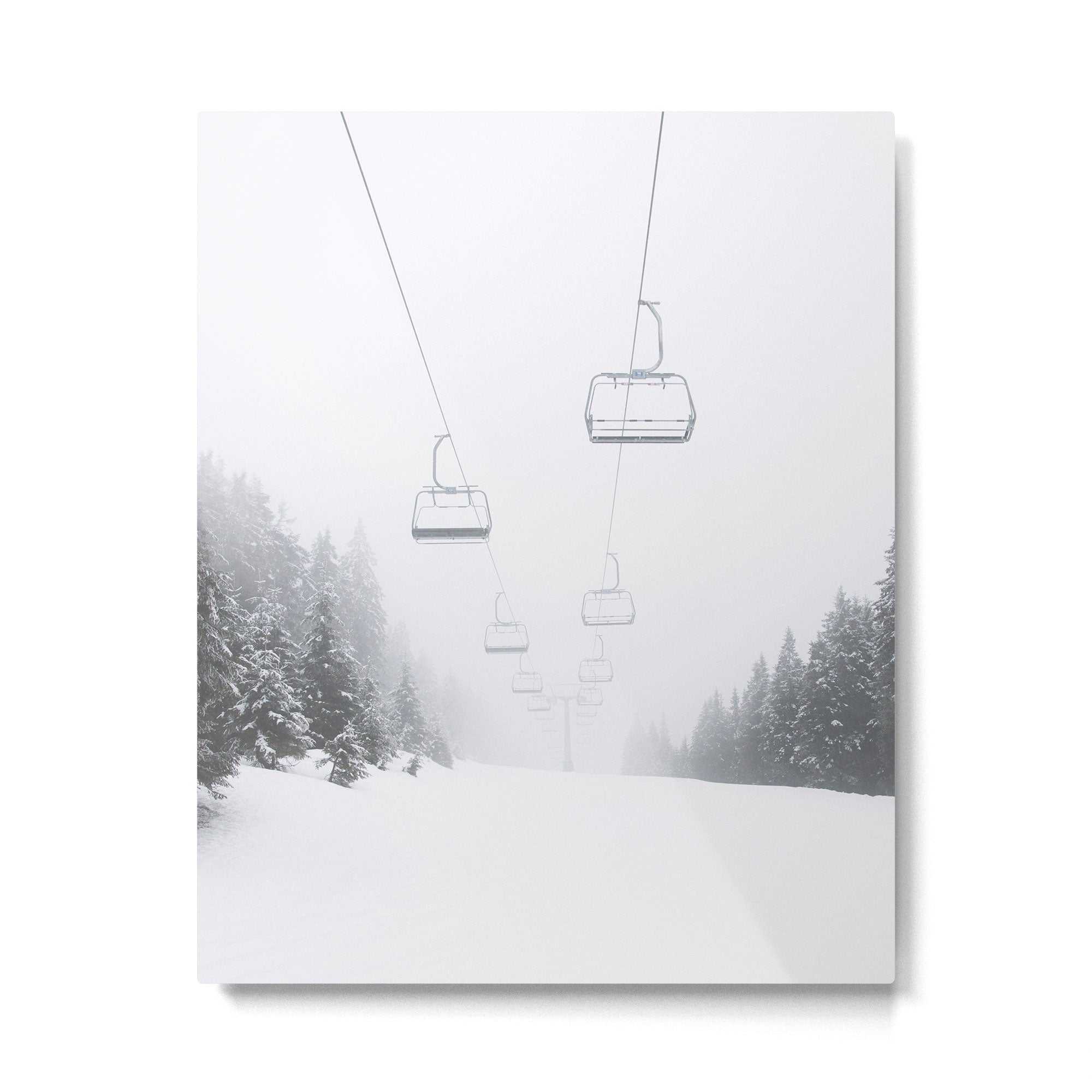 Winter Ski Lift - Chairlift  Metal Print Gallery Image 4