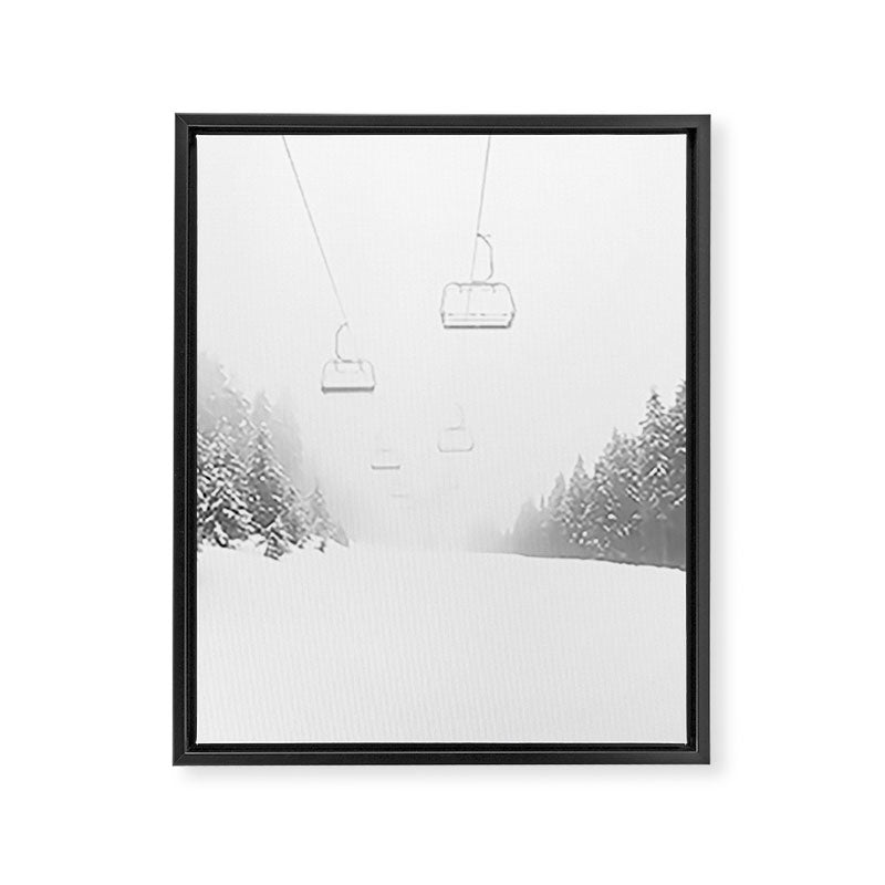Winter Ski Lift Framed Canvas Print Gallery Image 6